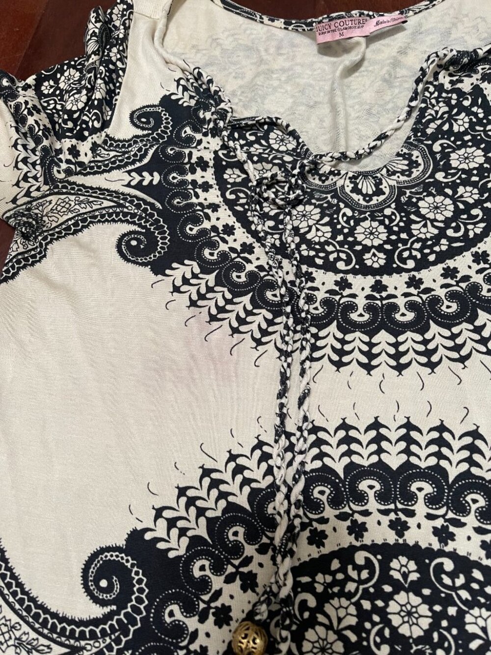Juicy Couture Silk Blend Medallion Paisley Tunic Dress Medium - Picture 10 of 12